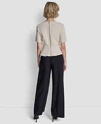 Dkny Women's Short-Sleeve Zip Up Top