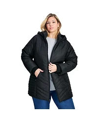 Avenue Women's Triple Chevron Hooded Puffer Jacket