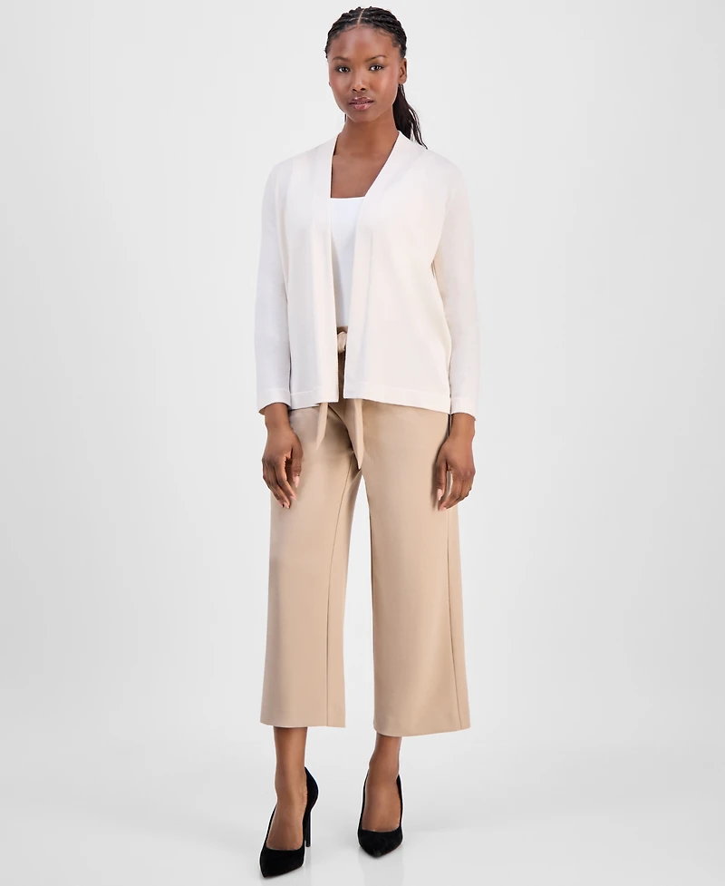 Ak Anne Klein Petite Chatham Open-Front Cardigan