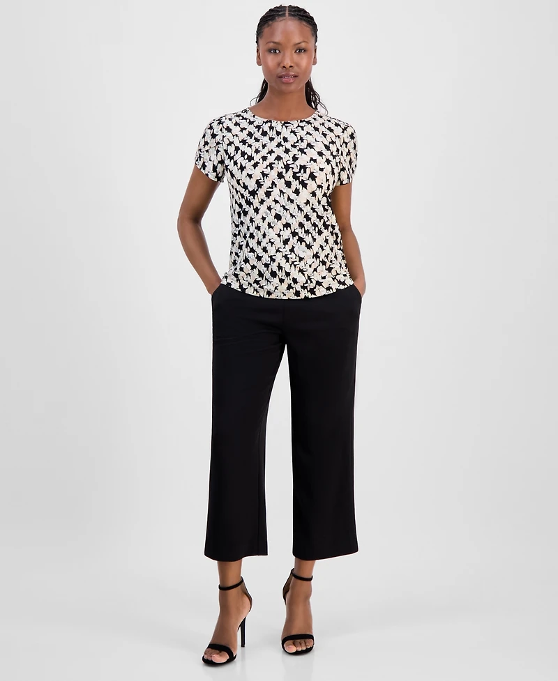 Ak Anne Klein Petite Tulip-Sleeve Top