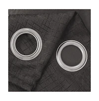 Olivia Gray Lynx Matte Embossed Blackout Grommet Panel - 52"x95", Black