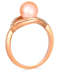 Le Vian Freshwater Pearl (7-8mm) & Nude Diamond (0.08 ct. t.w.) Ring in 14k Strawberry Gold