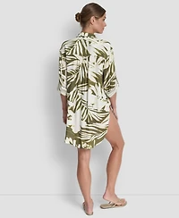 Dkny Women's Gauze Collared Button-Front Beach Shirt