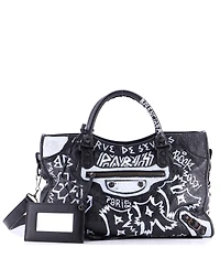 Pre-Owned Balenciaga Medium City Graffiti Classic Studs Bag Leather
