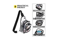 Batfox Clear Bag for Stadium Events, Clear Backpack Purse for Women Waterproof Pvc Crossbody Fanny Pack for Concert