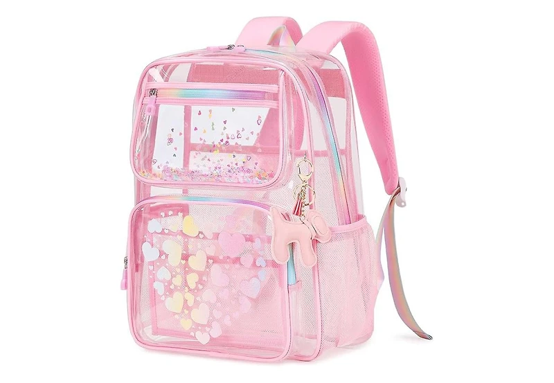 Batfox Clear Backpack for School Girls, Heavy Duty Tpu Transparent Backpack Stadium Events Approved, Clear Bookbag