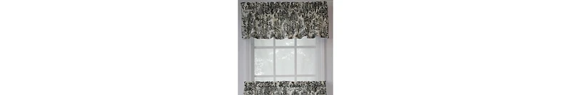 Ellis Curtain Victoria Park Toile Water Proof Room Darkening Blackout Tailored Window Valance - 70 x 12" Black
