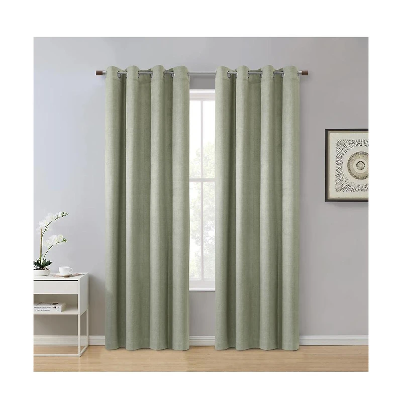 Thermaplus Paris 100% Blackout Window Treatment Grommet Curtain Panel for Bedroom Livingroom 52" x 108" Taupe