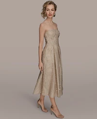 Donna Karan New York Women's Strapless Fit & Flare Midi Dress