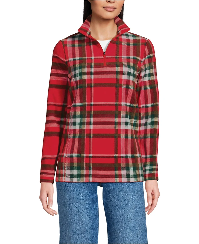 Lands' End Women's Outerwear Coats Petite Anyweather Fleece Quarter Zip Pullover