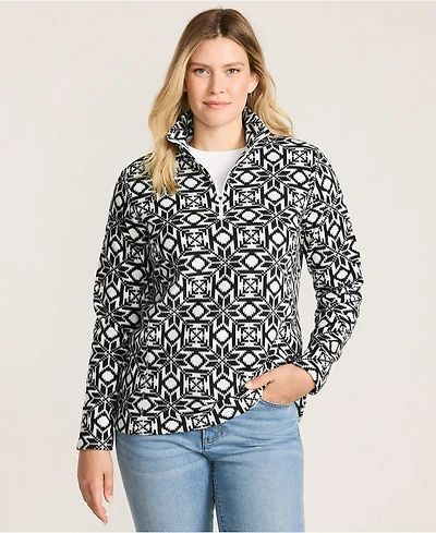 Lands' End Women's Outerwear Coats Petite Anyweather Fleece Quarter Zip Pullover