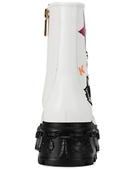 Karl Lagerfeld Paris Women's Lamprini Ikonic Lace Up Lug Booties
