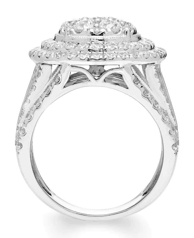 Macy's Diamond Cluster Halo Ring (3 ct. t.w.) in 14k White Gold