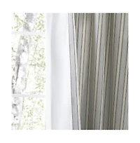 Ellis Curtain Springfield Stripe Tailored 3" Rod Pocket Curtain Panel Pair with Ties 82" x 84