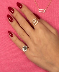 by Adina Eden Pave Accented Gold-Plated Rings Combo Set