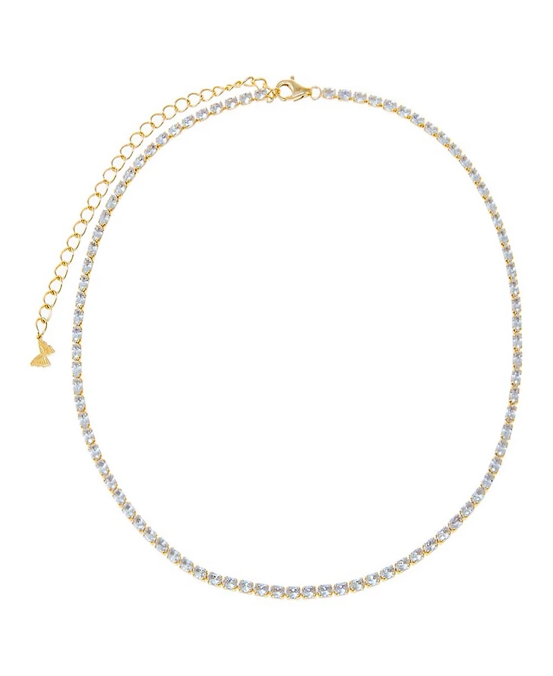 by Adina Eden Colored Gold Plated Four Prong Tennis Choker