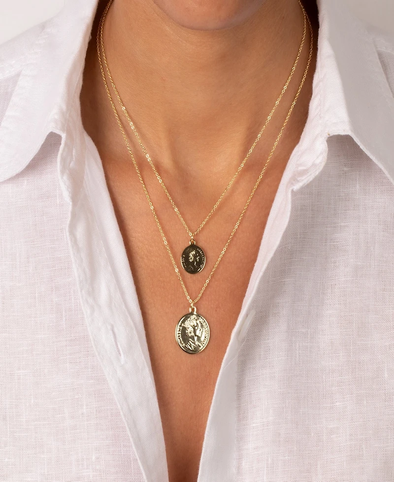 by Adina Eden Lira Gold Plated Coin Pendant Necklace