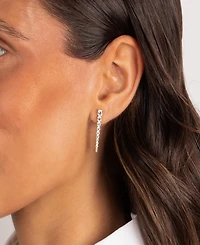 by Adina Eden Graduated Gold Plated Tennis Drop Stud Earrings