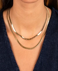 by Adina Eden Herringbone Gold Plated Chain Necklace