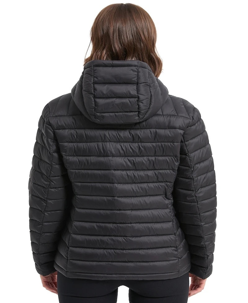 Hawke & Co. Women's Packable Quilted Hooded Puffer Jacket