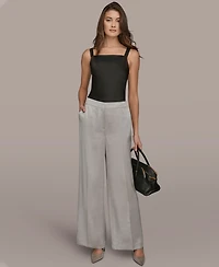 Donna Karan New York Women's Wide-Leg Mid-Rise Pants