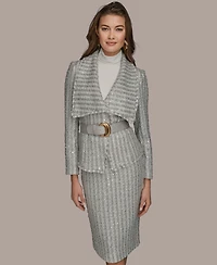 Donna Karan New York Women's Belted Sequin Detail Jacket