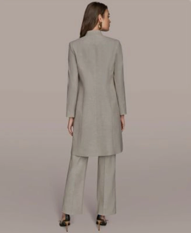 Donna Karan New York Womens Button Sleeve Jacket Straight Leg Mid Rise Pants