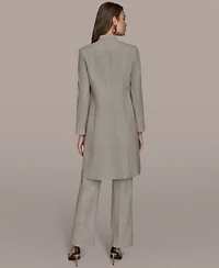 Donna Karan New York Womens Button Sleeve Jacket Straight Leg Mid Rise Pants