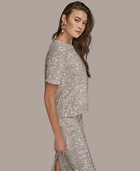 Donna Karan New York Women's Sequin Detail Top