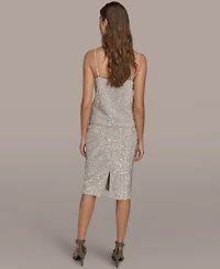 Donna Karan New York Women's Sequin Detail Cowl Neck Camisole
