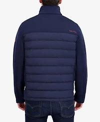 Nautica Men's Transitional Mixed Media Zip Front Jacket
