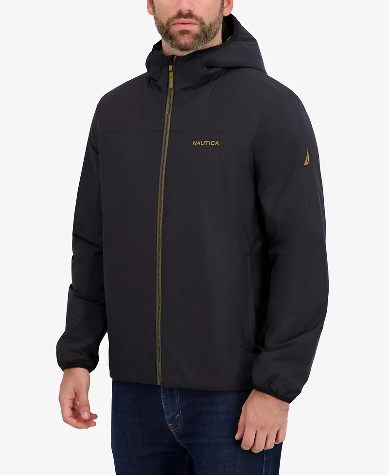Nautica Men's Hooded Transitional Zip Front Jacket