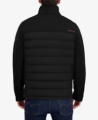 Nautica Men's Transitional Mixed Media Zip Front Jacket