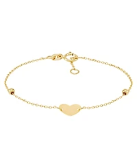 Italian Gold Heart Bracelet in 14k Yellow Gold