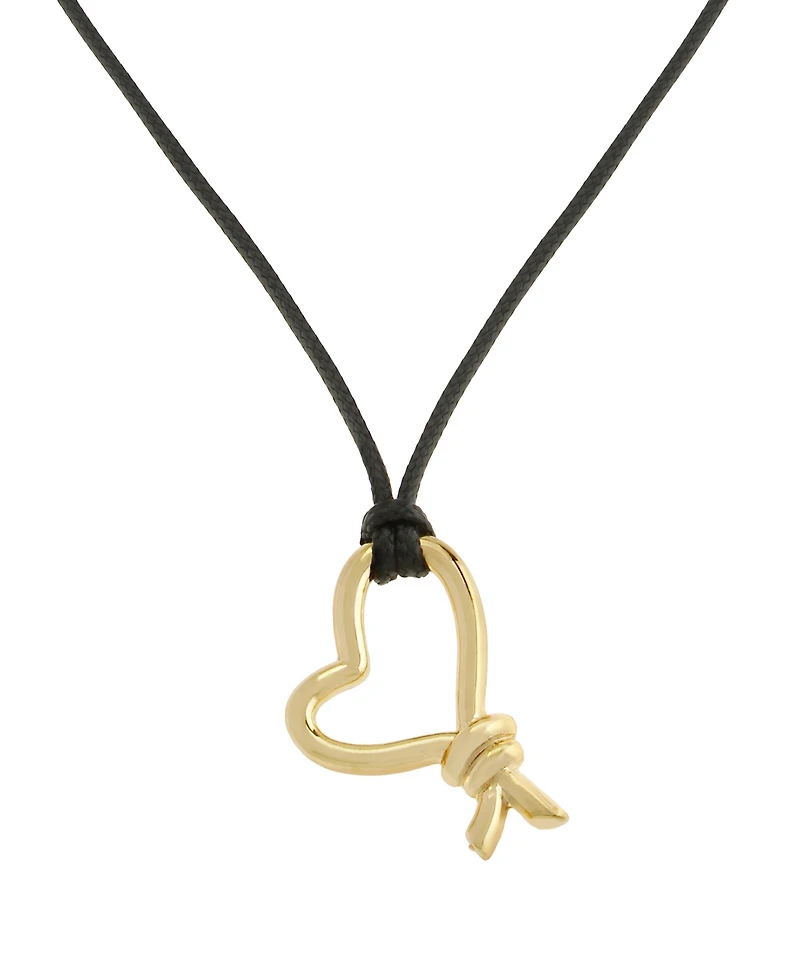 Steve Madden Gold Heart Knot Pendant Slider Necklace