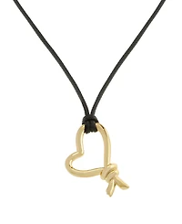 Steve Madden Gold Heart Knot Pendant Slider Necklace