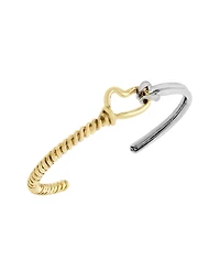 Steve Madden Two Tone Heart Knot Cuff Bracelet