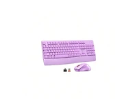 risokeys Wireless Combo, Full-Sized Keyboard with Wrist Rest & 3 Dpi Mouse, 2.4G, Compatible with Pc/Laptop/Computer, Purple