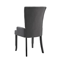 vidaXL Dining Chair with Armrests Dark Gray Fabric