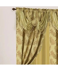 Olivia Gray Ramallah Trading Palm Floral Textured Jacquard Single Rod Pocket Curtain Panel - 54 x 84, Gold