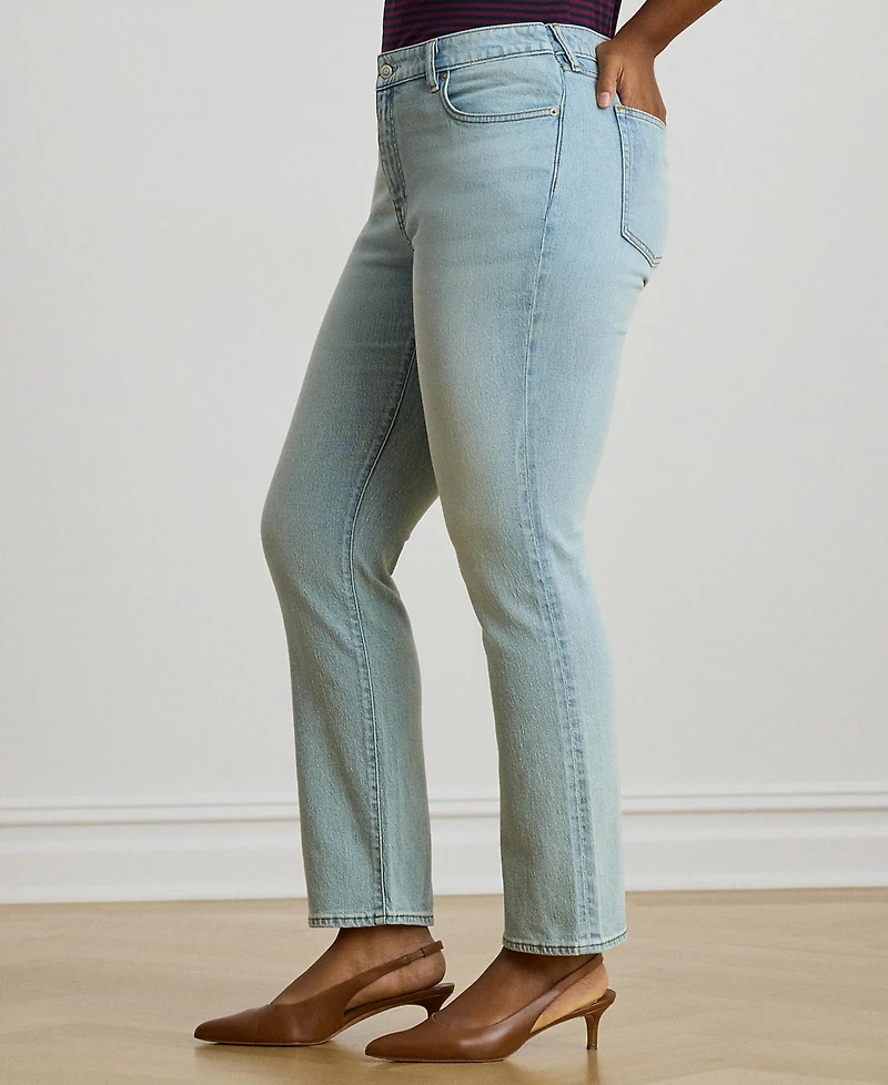 Lauren Ralph Puls Mid-Rise Straight Ankle Jeans