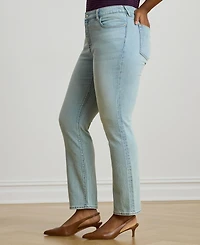 Lauren Ralph Puls Mid-Rise Straight Ankle Jeans