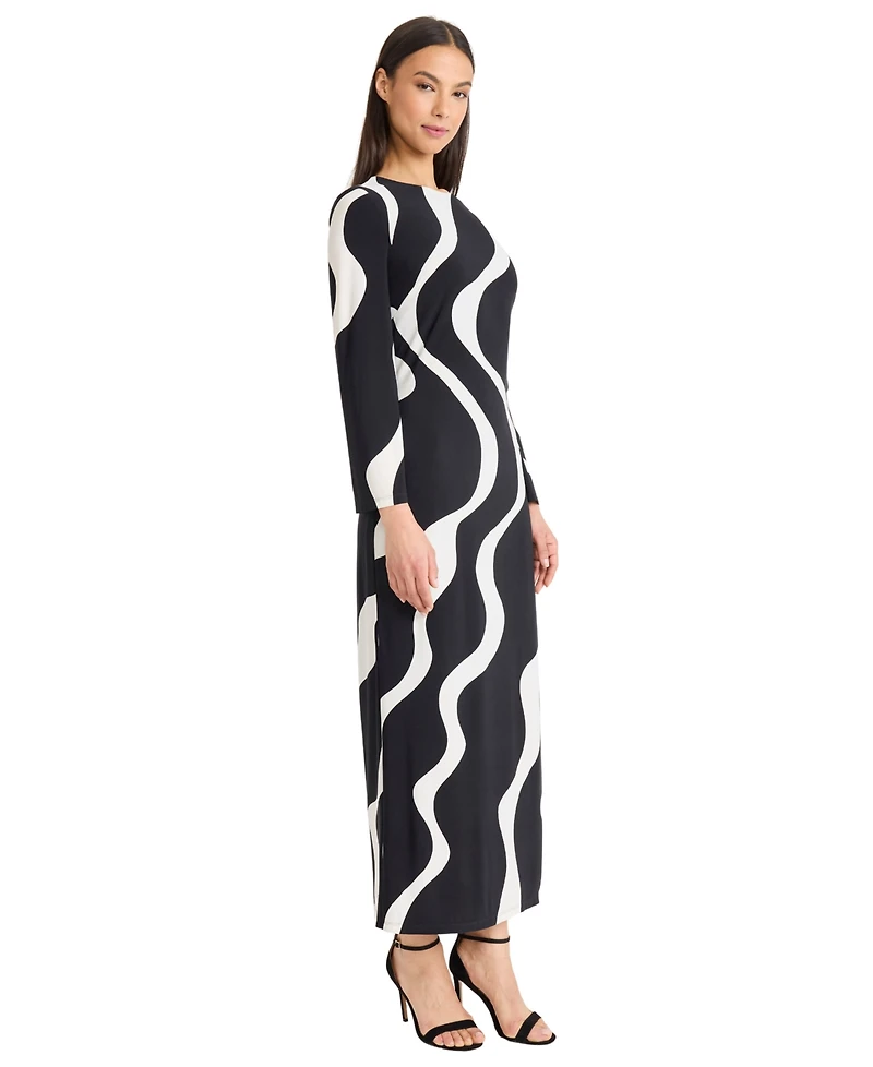 Donna Morgan Women's Long-Sleeve Maxi Dress with Slit