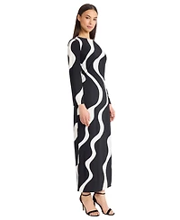 Donna Morgan Women's Long-Sleeve Maxi Dress with Slit