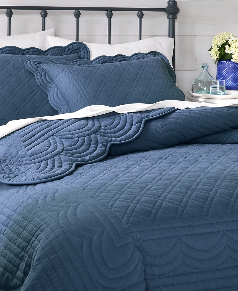 Charter Club Bailey Scallop 3-Pc. Quilt Set, King, Exclusively at Macy's