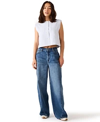 Steve Madden Women's Alessa Sleeveless Button Front Top