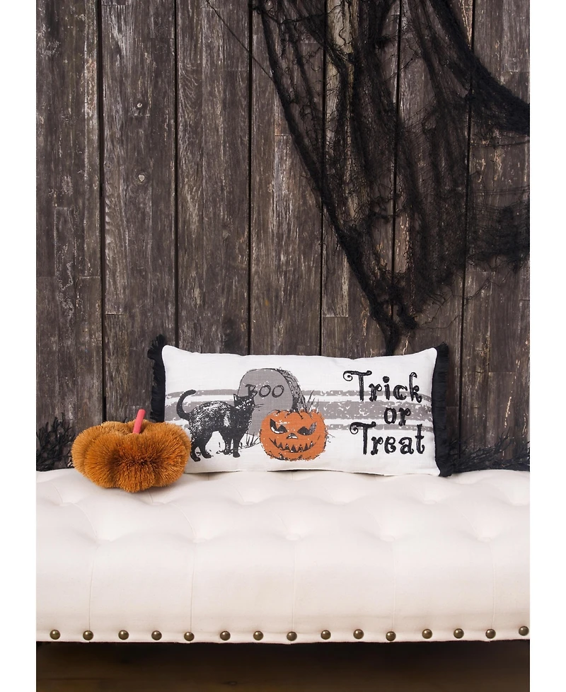 20" x 10" Trick Or Treat Halloween Printed Throw Pillow