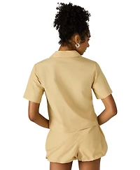 Steve Madden Women's Sandra Collared Button Front Top