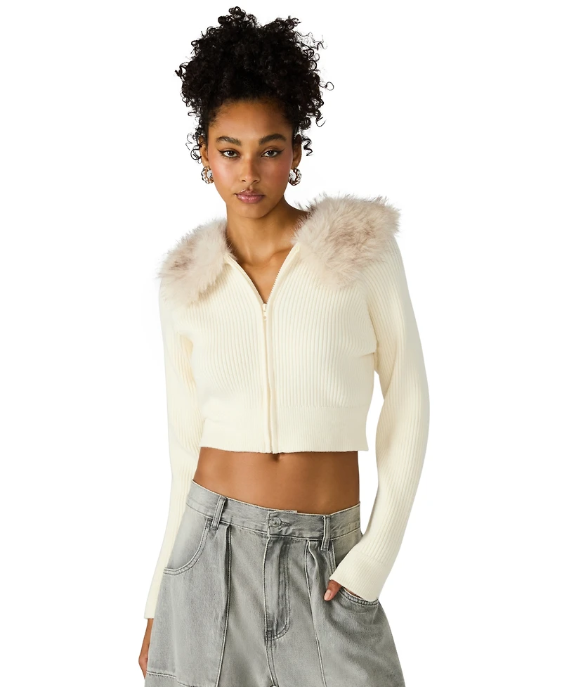 Steve Madden Women's Lysia Collared Sweater Jacket
