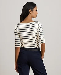 Lauren Ralph Women's Striped Boat Neck T-Shirt